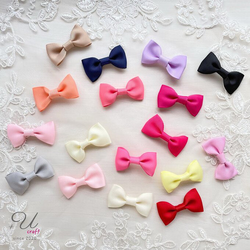 480【パーツ/6ヶ】グログランリボン/サーモンピンク デコパーツ  