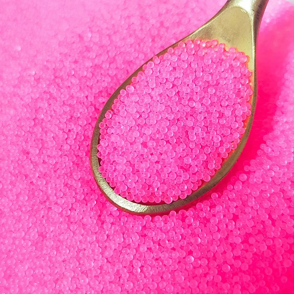 15g ガラスブリオン 0.6～0.8mm ネオン ピンク セミマット ボトルケース入り 2枚目の画像