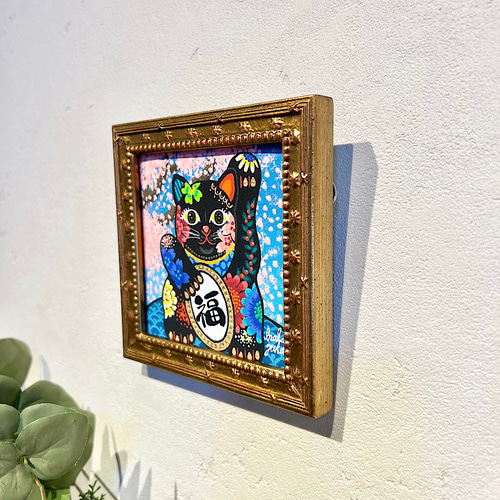 招き猫の絵 ♦︎選べる額縁3色 ♦︎おしゃれな招き猫 manekineko 複製