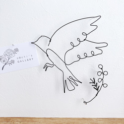 ミモザと小鳥のワイヤーアート｜「鳥は春を告げて」春のインテリア・プチギフトに 4枚目の画像