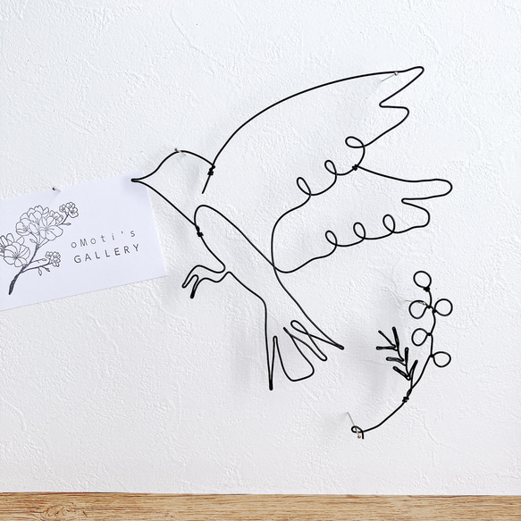 ミモザと小鳥のワイヤーアート｜「鳥は春を告げて」春のインテリア・プチギフトに 4枚目の画像