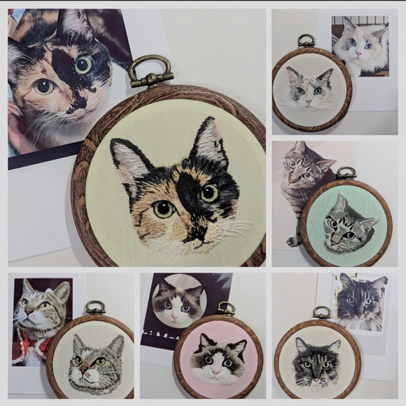 ねこ 猫 うちの子似顔絵刺繍 その他アート loved wan(ラブドワン