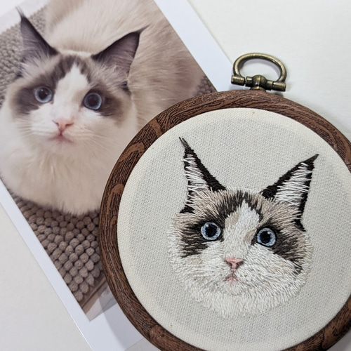 ねこ 猫 うちの子似顔絵刺繍 その他アート loved wan(ラブドワン