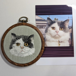 ねこ　猫　うちの子似顔絵刺繍 8枚目の画像