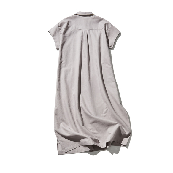 ★樣品僅售1件★棉麻洋裝 Marueli 洋裝 短袖 淺灰色 210705-8 第9張的照片
