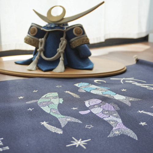 送料無料・名入れ可】こどもの日刺繍タペストリー《大サイズ》端午の
