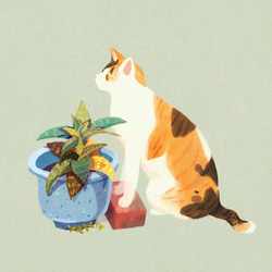 ぶら下げアート | ABOO YANG 散歩に来て | 飼い主を待つオレンジ色の猫 2枚目の画像