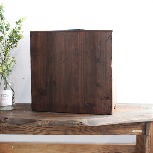 岡持ち おかもち リメイク品 アンティーク 木製 小物収納 薬 CD 昭和