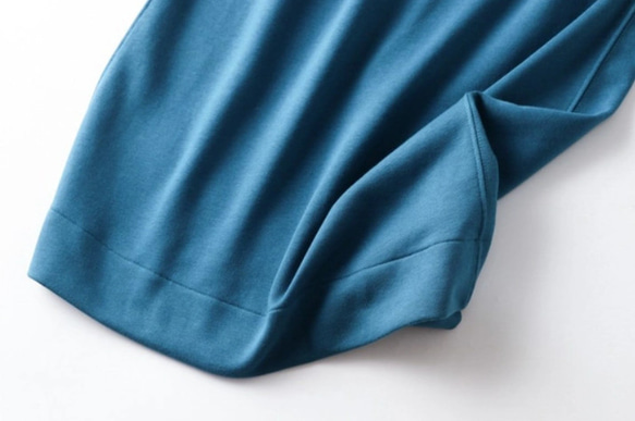 ★僅樣品銷售1件★舒適整潔 衛衣裙 長裙 孔雀藍 210905-4 第3張的照片