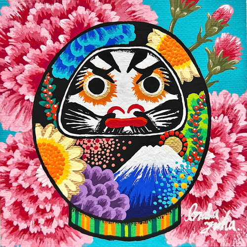 だるまの絵 原画 選べる額縁3色 ダルマ daruma 絵画 inabayuka