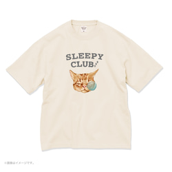 厚みのあるBIGシルエットTシャツ「SLEEPY CLUB_CAT」/送料無料 5枚目の画像