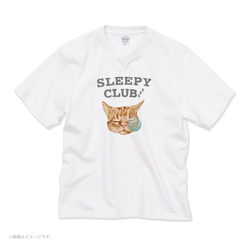 厚みのあるBIGシルエットTシャツ「SLEEPY CLUB_CAT」/送料無料 3枚目の画像