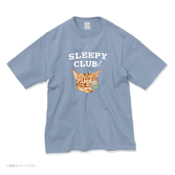 厚みのあるBIGシルエットTシャツ「SLEEPY CLUB_CAT」/送料無料 6枚目の画像