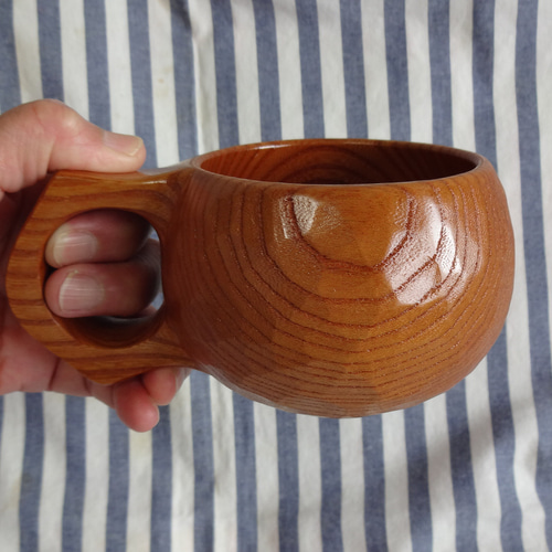 本欅の一木彫りコーヒーカップ マグカップ 良岳 通販 17461648｜Creema