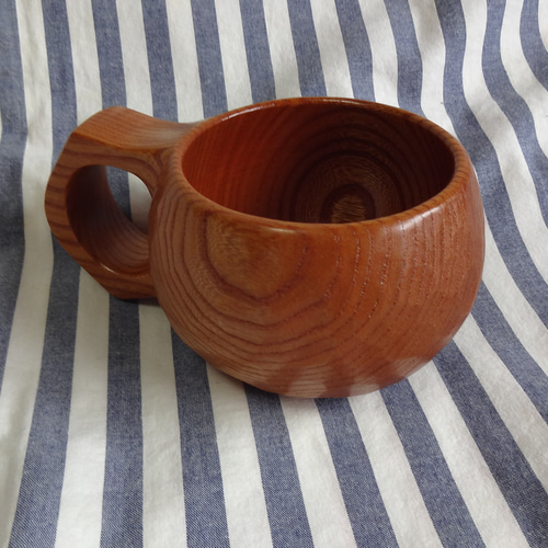 本欅の一木彫りコーヒーカップ マグカップ 良岳 通販 17461648