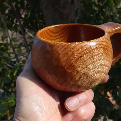 本欅の一木彫りコーヒーカップ マグカップ 良岳 通販 17461648｜Creema