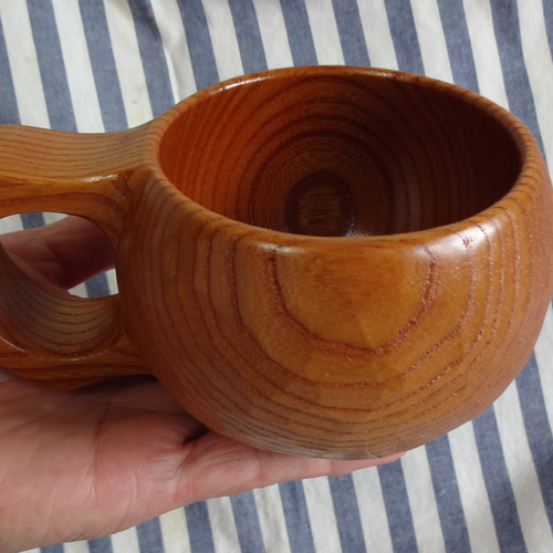 本欅の一木彫りコーヒーカップ マグカップ 良岳 通販 17461648｜Creema