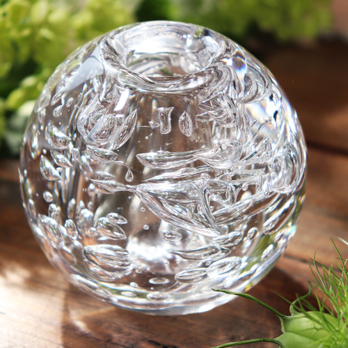 新作2024「ひかりの一輪挿し」クリスタルガラス 吹きガラス 贈り物