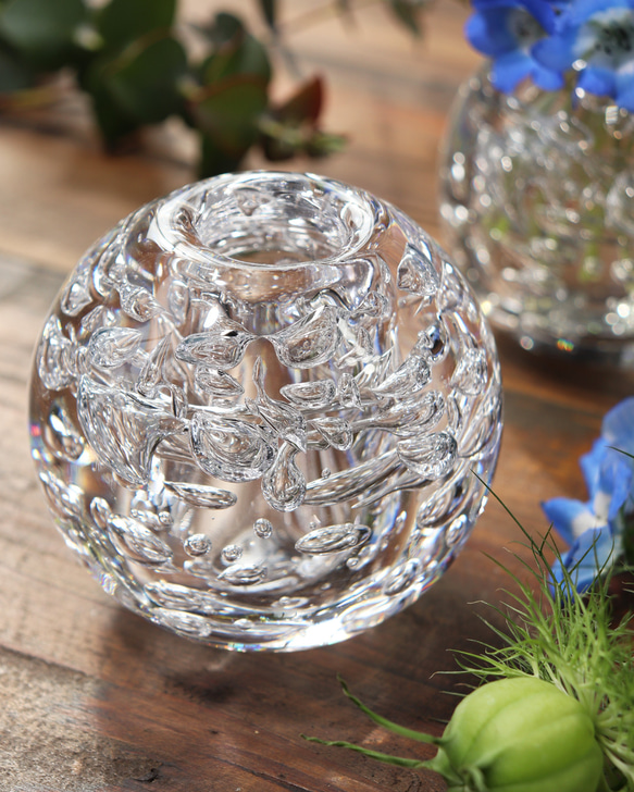 新作2024「ひかりの一輪挿し」クリスタルガラス 吹きガラス 贈り物 煌めき 透明感 ギフト北欧 4枚目の画像