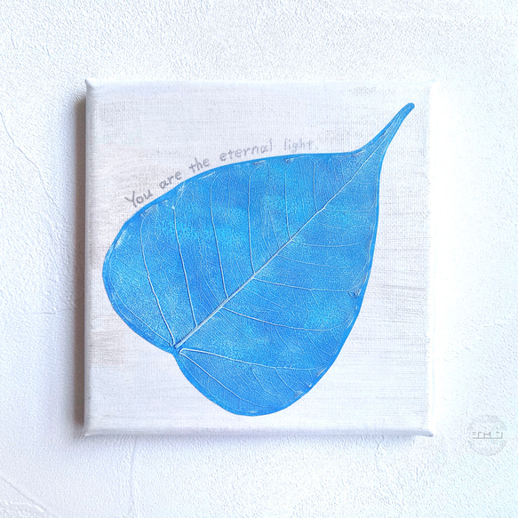 ブルー｜菩提樹の葉アート 1枚目の画像