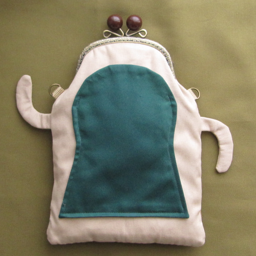 がま口 ポーチ等 ♡♡わかちゃん オーダー品♡♡ 埴輪のがま口帆布ポシェット（ベージュ） ポシェット 工房けせら