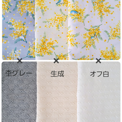 犬服～ミモザと青い鳥ティアードワンピース　春夏　　受注製作(XS～TM) 7枚目の画像