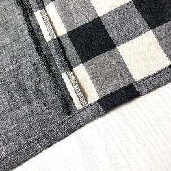 リネンと綿麻で作ったデザインスカート（チェック＆無地）byAki［A2419］ 11枚目の画像