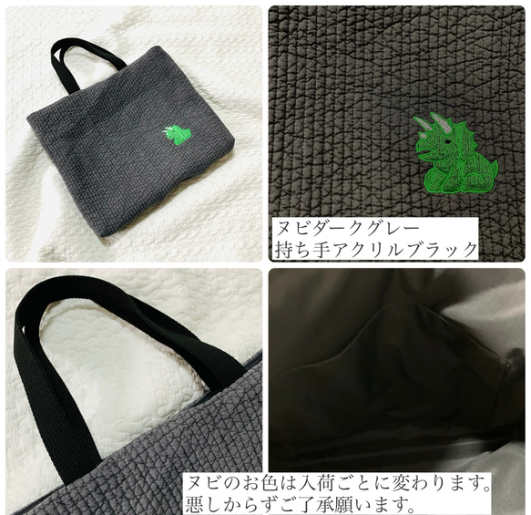 ベビーダイナソー　レッスンバッグ　入園入学　恐竜　刺繍　イブル　絵本バッグ 6枚目の画像