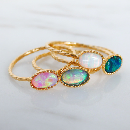 オパールブレスレットとブラックオパールリングのセット Black Opal K18ブラックオパール ダイヤモンドリング (NO.38332) – JEX