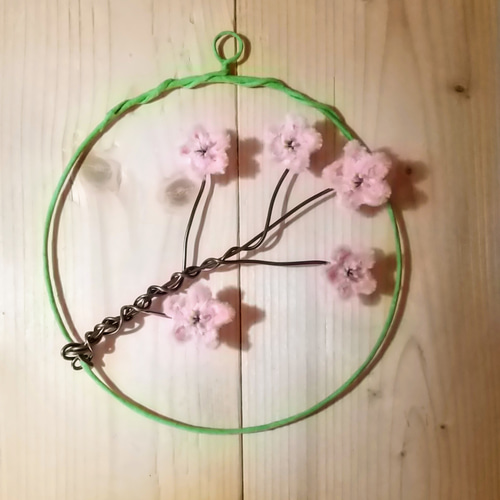 桜のワイヤーアート モールアート ウォールデコ アートフラワー