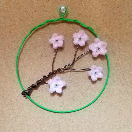 桜のワイヤーアート モールアート ウォールデコ アートフラワー