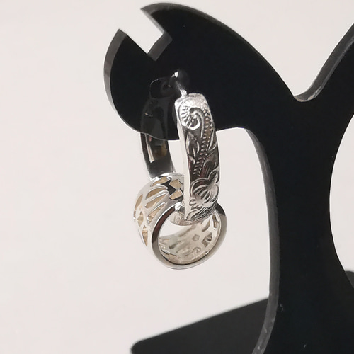 ハワイアンジュエリー 小さめSサイズ10mm フープピアス 片耳用1