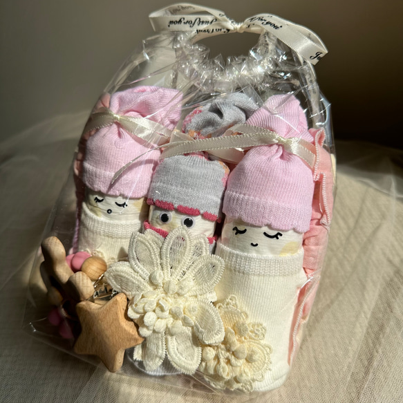 出産祝い　ギフトセット☆ おむつベビー　女の子　オムツケーキ　出産前祝い・ベビーギフトにおすすめ！ 3枚目の画像