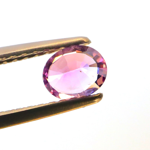 スリランカ産 ピンクサファイア バイカラー 蛍光 0.491ct オーバル