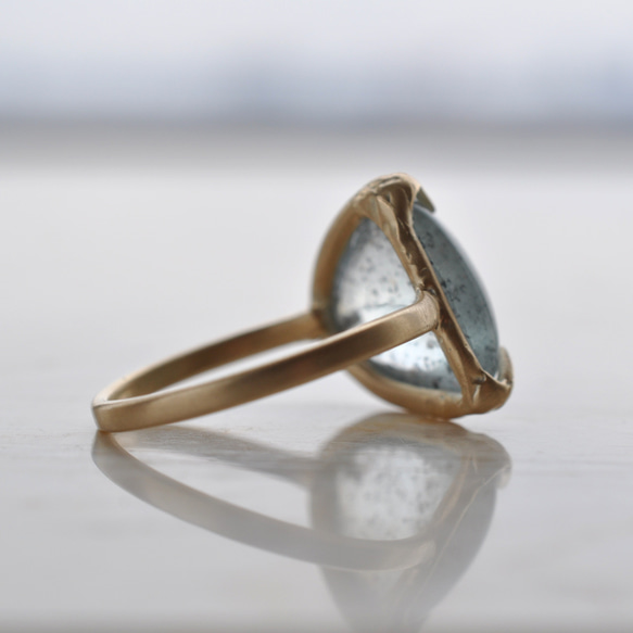 【K10】Moss Aquamarine Ring  モスアクアマリン リング 5枚目の画像