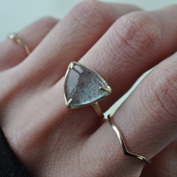 【K10】Moss Aquamarine Ring  モスアクアマリン リング 7枚目の画像