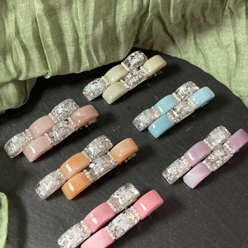 受注112 ヘアクリップ　ハンドメイド　ヘアアクセサリー　シェル　パール 受注112 ヘアクリップ ハンドメイド ヘアアクセサリー シェル パール