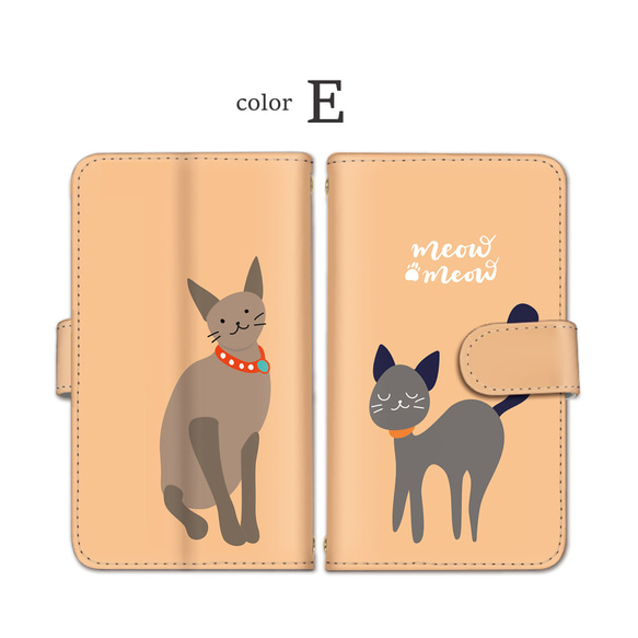 スマホケース 可愛い 猫 手帳型 ベルトタイプ カードスロット ストラップホール付き 携帯カバー 14枚目の画像