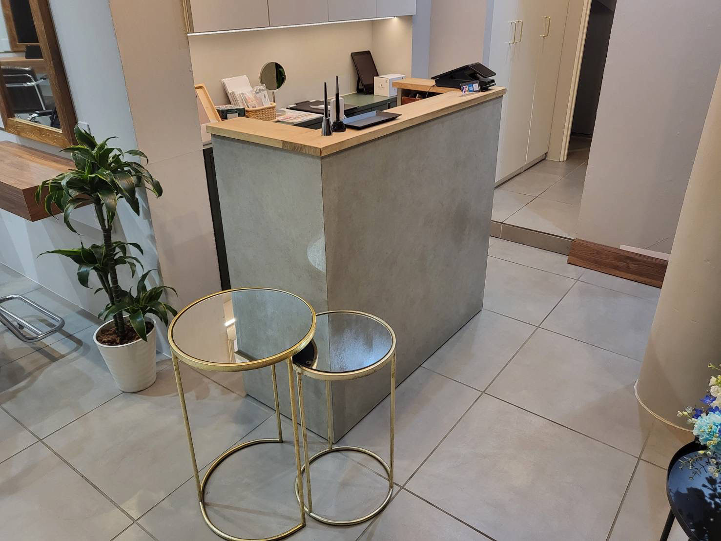 ワイド90石っぽいカウンター　レジカウンター　受付カウンター 99,800円