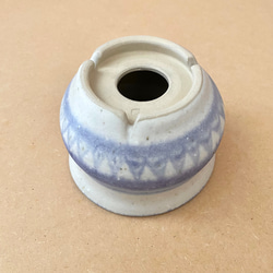 白いマットにふんわりブルー文様の植木鉢#260【植木鉢】【plant pot】 4枚目の画像