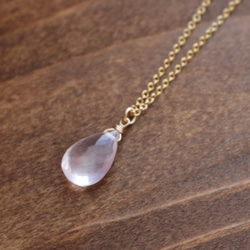 k18ローズクオーツペンダントとチャームのセット♡ 8×6mm ローズクォーツ ミルククラウン セッティング オーバル