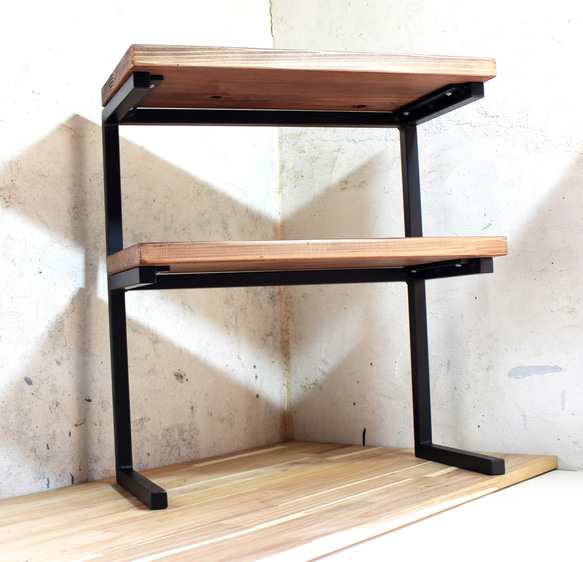 アイアン2段トースターラック・角パイプ仕様 11枚目の画像