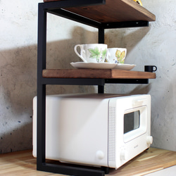 アイアン2段トースターラック・角パイプ仕様 5枚目の画像