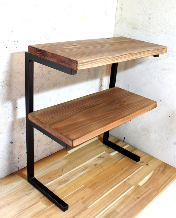 アイアン2段トースターラック・角パイプ仕様 8枚目の画像