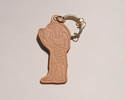 レザーで古代エジプトなキーホルダー(ホルス神) キーホルダー ノップ
