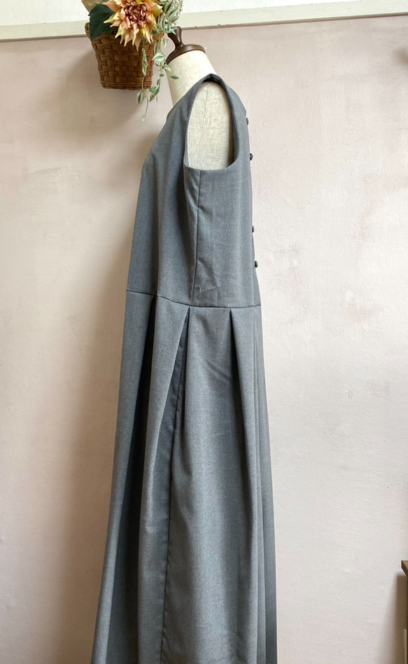 《大きいサイズ》ベーシックなジャンパースカート ＬＬ　１３号 杢グレー　 8枚目の画像