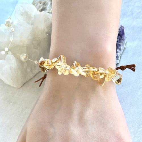 耀(よう)の歌〜シトリン細石ブレスレット ブレスレット Lino 'ekolu