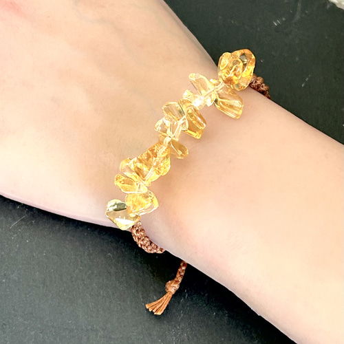 耀(よう)の歌〜シトリン細石ブレスレット ブレスレット Lino 'ekolu