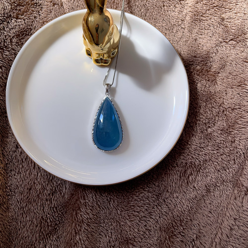 天然無処理アクアマリン ペンダントトップ 45mm