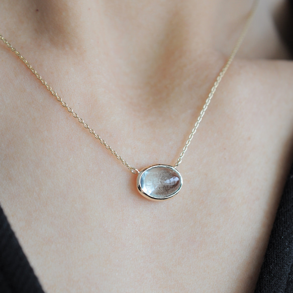 【K10】Moss Aquamarine Necklace モスアクアマリン ネックレス　№1 4枚目の画像